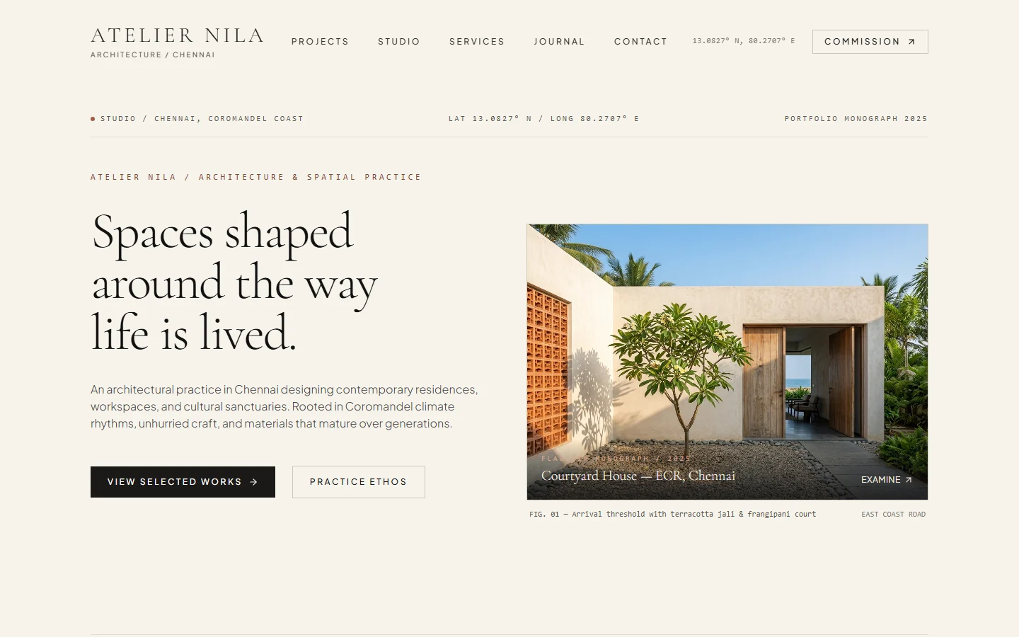 Atelier Nila desktop study showcasing spatial timber architecture.